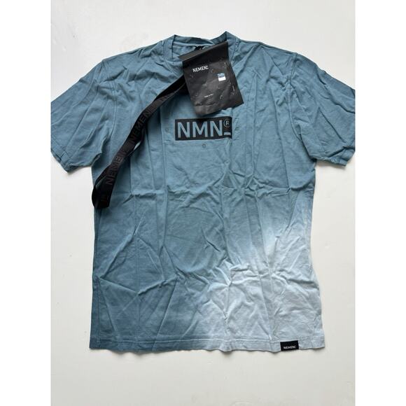 NEMEN Beo Hand Dip Dyed T Shirt Medium Mallard Blue Made in Italy